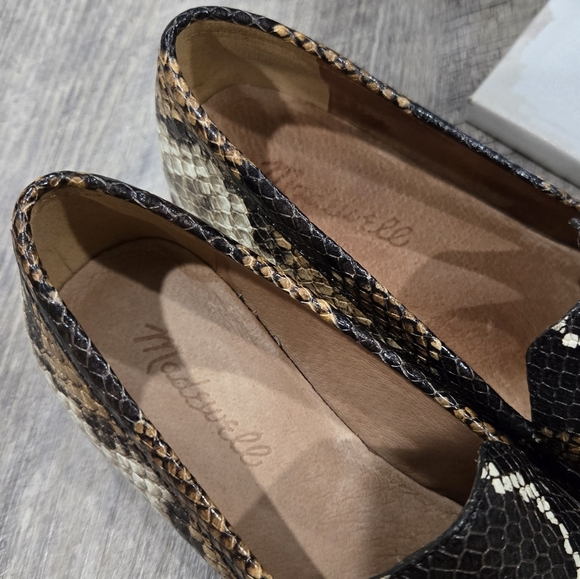 🐢 Madewell Frances Loafer Snake Embossed Leather Size 5.5 Excellent Condition - Picture 5 of 12